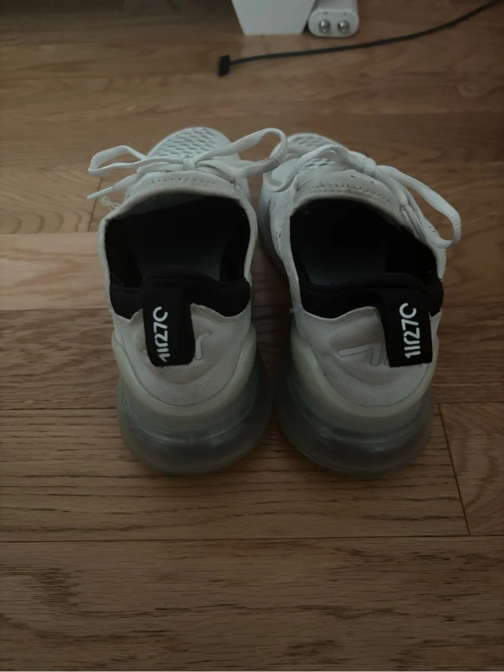 Nike White Mesh Running Sneakers with Black Insole Accents